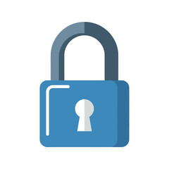 Blue Padlock Icon: Security, Privacy, and Protection Symbol