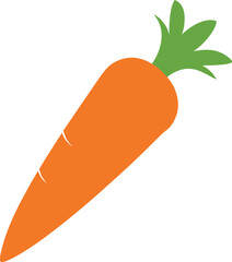 Outlined Carrot Illustration with Leafy Top and Subtle Texture