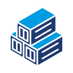 Container Icon Vector Illustration Blue Version