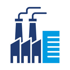 Factory Icon Vector Illustration Blue Version