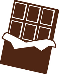a partially unwrapped chocolate bar with visible segments