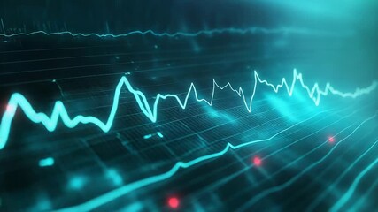 Glowing stock market chart showing volatility and uncertainty in investment - Powered by Adobe