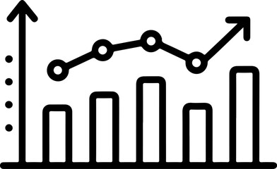 Growth Chart with Upward Trend Line. A Simple Business Performance Visualization