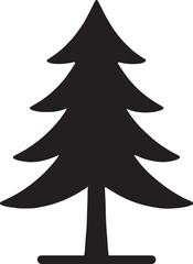 Forest tree icon silhouette vector for nature, outdoor, landscape, ecology, and woodland designs.