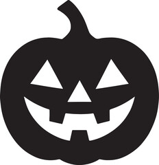 Jack-o-lantern pumpkin silhouette vector design for Halloween, spooky decor, party, and autumn themes.