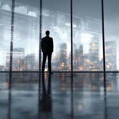 Fototapeta premium Silhouette of a confident business professional.
