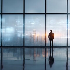 Fototapeta premium Silhouette of a confident business professional.