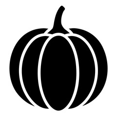 Solid black silhouette of a pumpkin