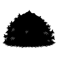 Solid black silhouette of a haystack