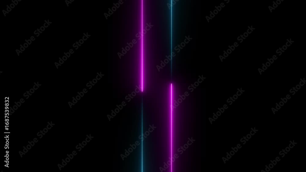Poster striped texture in cross shape for innovation concept. seamless loop . abstract neon red and blue ra