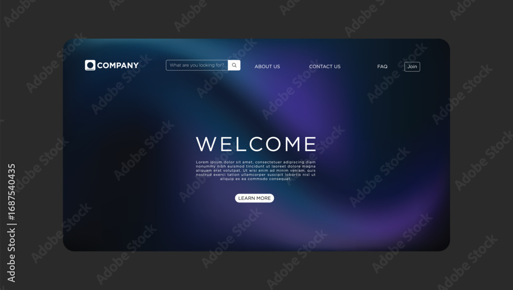 Fototapete modern website interface design welcomes users with a clean, elegant layout and smooth navigation