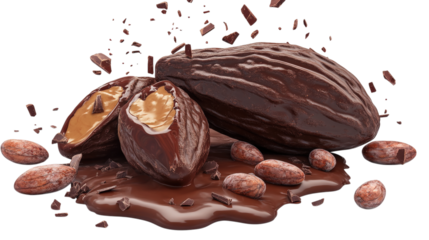 A Symphony of Chocolate Cocoa Beans and Melted Delight A Decadent Still Life Composition 101 Characters of Pure Bliss