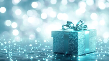 Teal gift box holidays