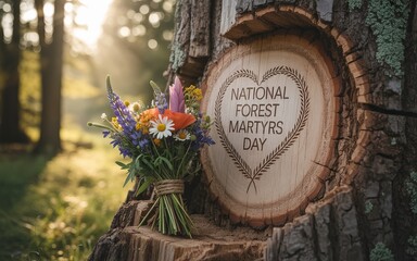 Eco-friendly awareness poster for National Forest Martyrs remembrance.