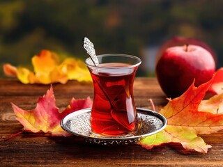 Turkish tea in Autumn