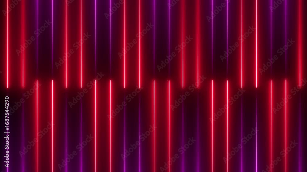 Poster neon line icon black background. neon line animation .striped texture in cross shape for innovation 