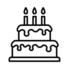 Birthday Icon Vector Illustration Line Version