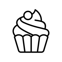 Cupcake Icon Vector Illustration Line Version