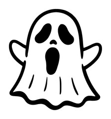emoticon of ghost scream (doodle art)