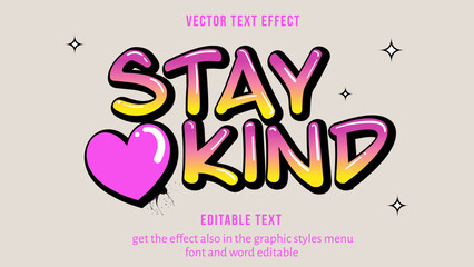 Editable Graffiti Text Effect, Gradient Urban, Cartoon Font with Heart Shape