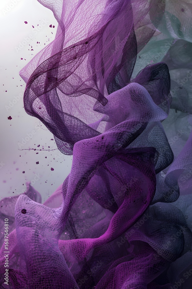 Poster abstract digital mesh with complex intricate patterns