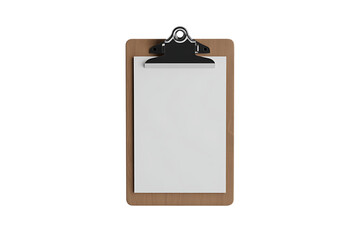 Professional wooden clipboard with clean white paper ready for your ideas and plans