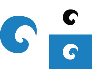 Abstract wave swirl logo – modern blue ocean water symbol