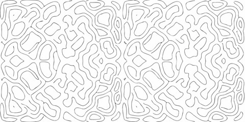 Abstract black and white organic wavy line pattern background with a symmetrical design