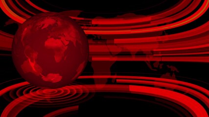 International news background animation. news background seamless loop, breaking news studio. Digital Earth globe rotating animation. - Powered by Adobe