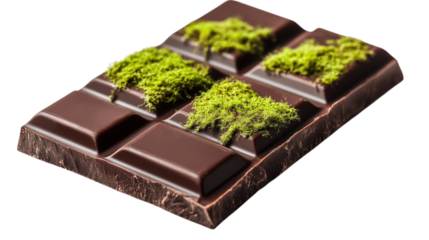 Artisan Chocolate Bar with Green Topping Exquisite Cocoa Delight Gourmet Chocolate Indulgence Premium Chocolate Treat