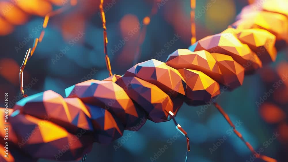 Poster low poly nanorobot exploring microscopic world with advanced technology