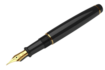 Elegant black and gold fountain pen ready for professional writing and signing important documents