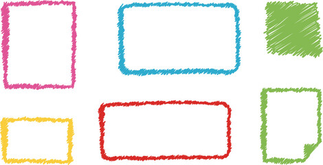 colorful chalk drawings of various shapes and rectangles