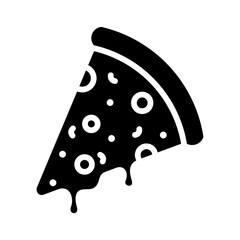 Pizza Icon Vector Illustration Glyph Version