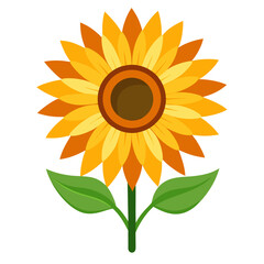 Minimalist four color sunflower illustration clean design