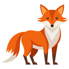 Minimalist color vector illustration of a fox in clean design