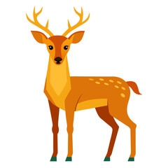 Minimalist color vector illustration of a deer in clean design