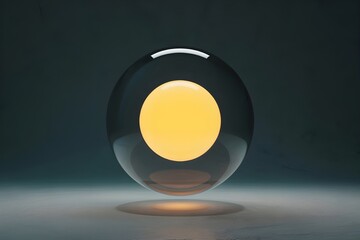 Glowing orb within a transparent sphere