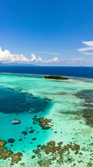 Aerial view of a tropical island paradise