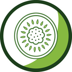 Vibrant kiwi fruit illustration with colorful accents and a clean design