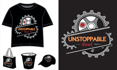 Unstoppable Typography Artwork for T-shirt, Tote Bag, Cup and Cap, Creative Fashion 