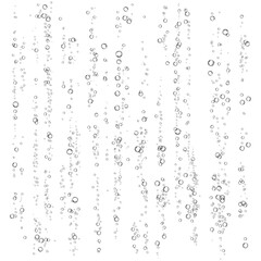 Oxygen air bubbles  flow  in water on white  background.