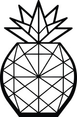 Vibrant pineapple illustration with tropical leaves and fruit elements