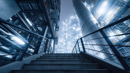 View of a city with a tall building in the background