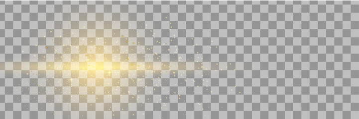 PNG gold glitter sparkle dust particles with glowing light