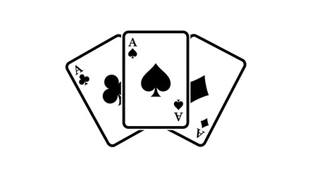 Three Aces Playing Cards Graphic Design.