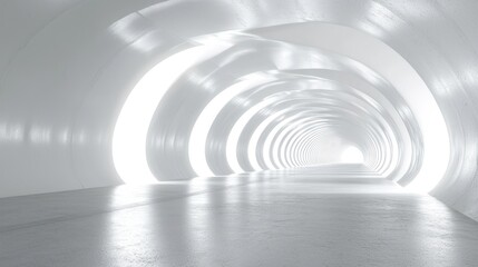 Empty white tunnel