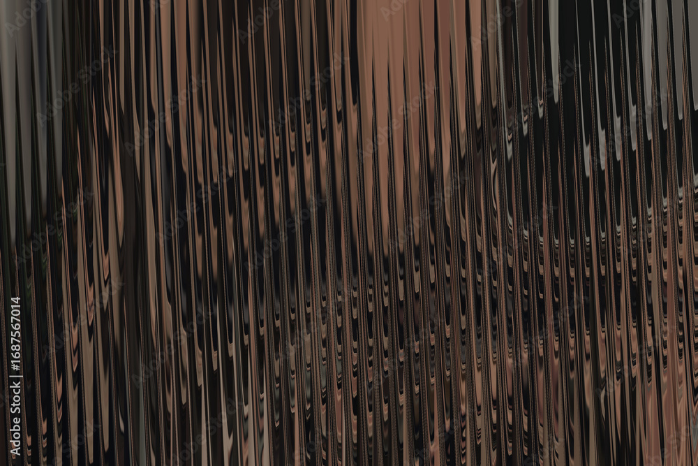 Poster abstract vertical lines with a textured, distorted pattern in shades of brown and black, creating a 