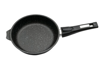 Nonstick Frying Pan with Stone Coating and Detachable Handle on Transparent Background