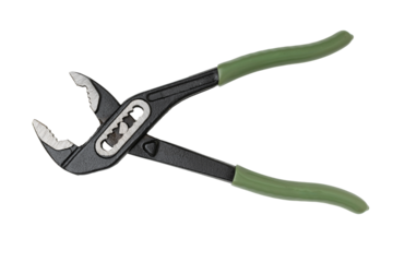 Adjustable Green-Handled Groove Joint Pliers on Transparent Background for Tool and Repair Projects